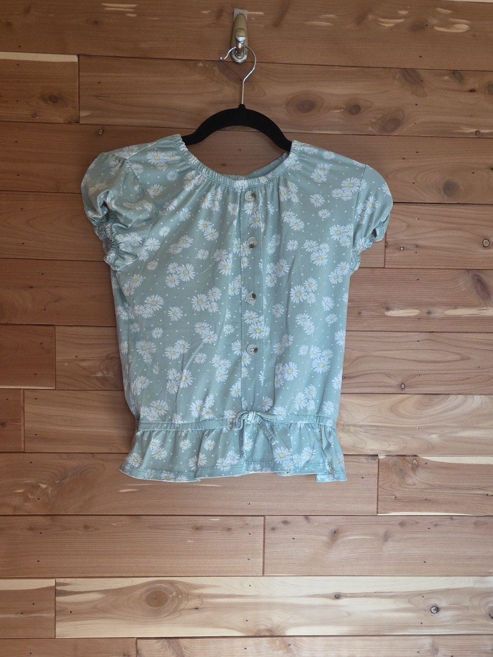 Girls' Mint Green Daisy Peplum Blouse